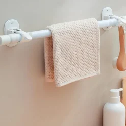 Rod Hanger Holder Anti-Shedding Curtain Door Curtain Shower Curtain Rod Anti-Slip Support Frame Paste Hook Shower Curtain Rod Frame