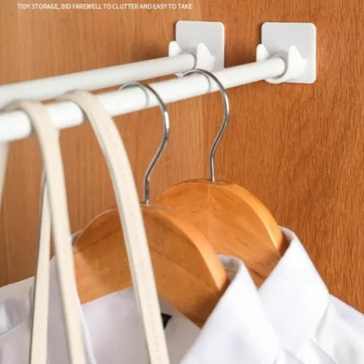 Rod Hanger Holder Anti-Shedding Curtain Door Curtain Shower Curtain Rod Anti-Slip Support Frame Paste Hook Shower Curtain Rod Frame