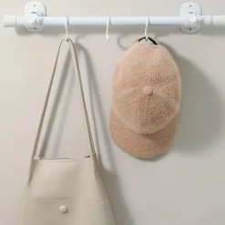Rod Hanger Holder Anti-Shedding Curtain Door Curtain Shower Curtain Rod Anti-Slip Support Frame Paste Hook Shower Curtain Rod Frame