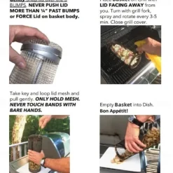 Rolling Grill Basket - SUS304 Stainless Steel Barbecue Cooking Grill Grate - Outdoor Round BBQ Campfire Grill Grid - Camping Picnic Cookware