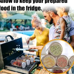 Rolling Grill Basket with Fixed Base Rotatable BBQ Vegetable Grill Basket Stainless Steel BBQ Grilling Mesh Basket for Outdoor Grill Fish Veggies Shrimp Rotisserie Fries Camping Portable BBQ