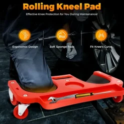 Rolling Knee Pads Creeper with Wheels, Rolling Knee Dolly with Foam Cushioned Knee Cups for Auto Repair Flooring Garage Use