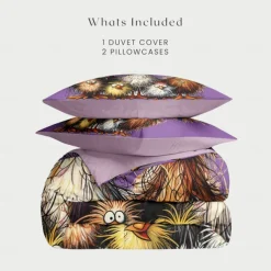 Rooster Funny Duvet Cover Set 100% Cotton Soft and Comfortable Bedding Set with Fun Rooster Print Cozy and Stylish Perfect for Bedroom Decor Easy Care and Machine Washable