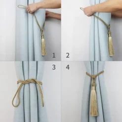 Rope Curtain Tassel Tie Backs Curtain Fringe Tiebacks Holdbacks Window Drapes Curtain Strap Buckle Holder Window Decorative Accessories