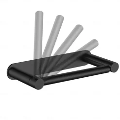 Rotatable/Foldable Toilet Paper Holder Self-adhesive Roll Paper Holder 304 Stainless Steel Paper Towel Holder Black Brushed