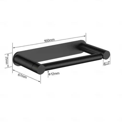 Rotatable/Foldable Toilet Paper Holder Self-adhesive Roll Paper Holder 304 Stainless Steel Paper Towel Holder Black Brushed