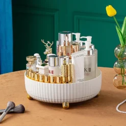 Rotating Storage Rack,Makeup Perfume Organizer, 360 Degree Rotating Cosmetic Desk Storage, Lotions Display Case, Round Gift Tray With Large Capacity, For Your Jewelry