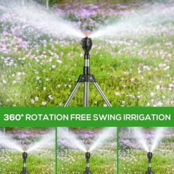 Rotating Tripod Sprinkler, 360 Degree Rotating Tripod Sprinkler, Garden Watering Irrigation System Tripod Automatic Rotating Sprinkler