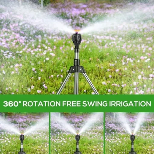 Rotating Tripod Sprinkler, 360 Degree Rotating Tripod Sprinkler, Garden Watering Irrigation System Tripod Automatic Rotating Sprinkler