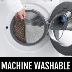 Round Houndstooth Area Rug Floor Decor Non Slip Absorbent Carpet For Entryway Bedroom Living Room Sofa Home Deco