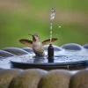 Round Solar Fountain Outdoor Landscape Pool Pond Water Pump Waterfall Decor Black