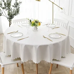 Round Table Cloth Vinyl Tablecloth Wipe Clean Spring Tablecloth Oilcloth Farmhouse Outdoor Picnic Cloth Table Cover For Wedding Dining