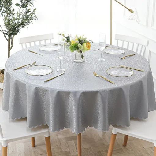 Round Table Cloth Vinyl Tablecloth Wipe Clean Spring Tablecloth Oilcloth Farmhouse Outdoor Picnic Cloth Table Cover For Wedding Dining