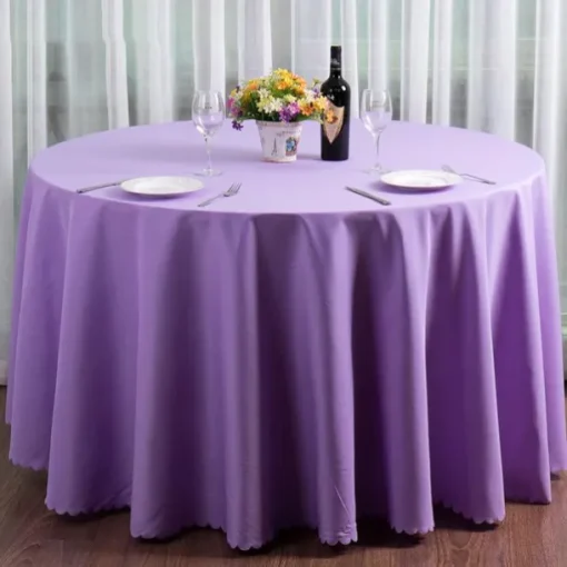 Round Tablecloths Fabric Table Cover Linens for Wedding Party Polyester Reception Banquet Events Kitchen Dining