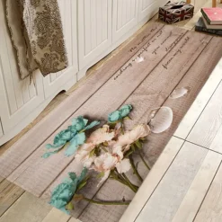 Rug Runner Colour Stripe Floor Mat Door Mat Hallway Carpets Area Rugs Washable for Bedroom Living Room Kitchen Bathroom Anti-Slip Floor Mats Wood lines