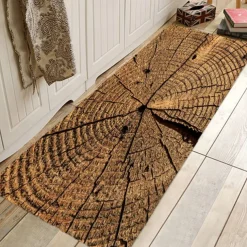 Rug Runner Colour Stripe Floor Mat Door Mat Hallway Carpets Area Rugs Washable for Bedroom Living Room Kitchen Bathroom Anti-Slip Floor Mats Wood lines