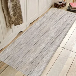 Rug Runner Colour Stripe Floor Mat Door Mat Hallway Carpets Area Rugs Washable for Bedroom Living Room Kitchen Bathroom Anti-Slip Floor Mats Wood lines