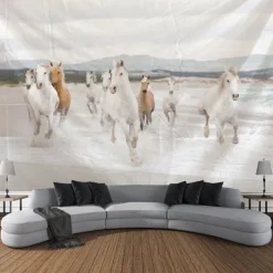 Running Horse Wall Tapestry Art Decorative Blanket Curtain Hanging Family Bedroom Living Room Decoration