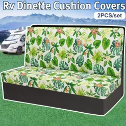 Rv Dinette Cushion Covers Printed Milk Silk All-Season Stretch RV Cushion Cover - Camping Van Seat and Sofa Slipcover for Comfortable and Durable Protection