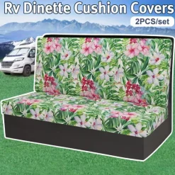 Rv Dinette Cushion Covers Printed Milk Silk All-Season Stretch RV Cushion Cover - Camping Van Seat and Sofa Slipcover for Comfortable and Durable Protection