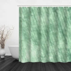 Sage Green Shower Curtain with Hooks Waterproof 180cm*180cm(70