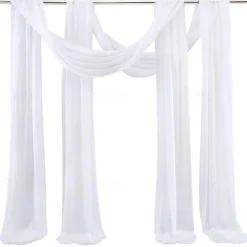 Sage Green Wedding Arch Drapes Chiffon Fabric Drapery Sheer Backdrop Curtains for Party Ceremony Arch Stage Decorations