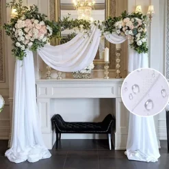 Sage Green Wedding Arch Drapes Chiffon Fabric Drapery Sheer Backdrop Curtains for Party Ceremony Arch Stage Decorations
