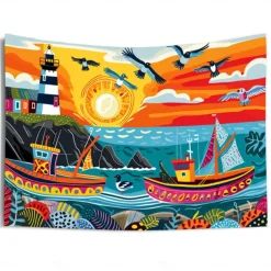 Sailing Landscape Hanging Tapestry Wall Art Large Tapestry Mural Decor Photograph Backdrop Blanket Curtain Home Bedroom Living Room Decoration