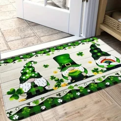 Saint Patrick's Day Doormat Floor Mats Washable Rugs Kitchen Mat Non-Slip Oil Proof Rug Indoor Outdoor Mat Bedroom Decor Bathroom Mat Entrance Rug Gnomes