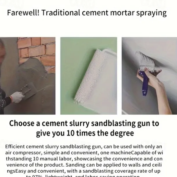 Sand Mortar Spray Gun Wall Gray Shovel Cement Sprayer Gun Wall Painting Concrete Sprayer Tool 65/75cm