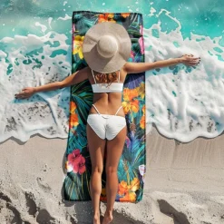 Sandproof Beach Towel Soft Cover Blanket Tropical Pug Large 3D Print Pattern Towel Bath Towel Beach Sheet Blanket Classic 100% Micro Fiber Comfy Blankets