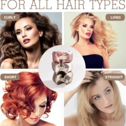 Satin Heatless Curling Set - Curling Stick + Curly Hair Cover, The Zero Heat BUN BONS Curling Set, Big Wave Sleep Lazy Person Curling Hair Artifact, Heatless Curly Hair Set for Women