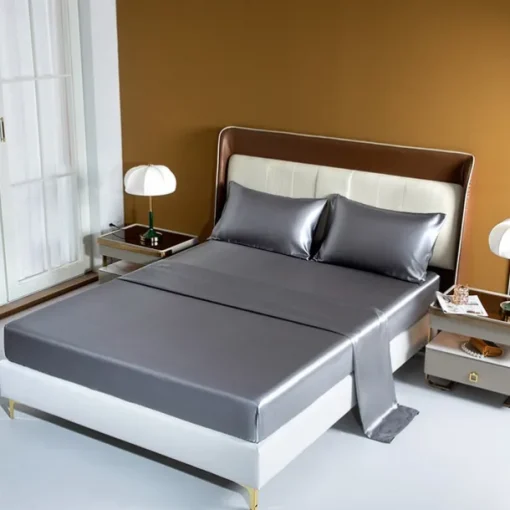 Satin Ice Silk Four-piece Set European American Sheets, Mattress Covers, Pillowcases Bedding
