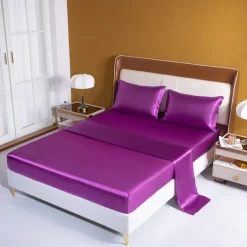 Satin Ice Silk Four-piece Set European American Sheets, Mattress Covers, Pillowcases Bedding