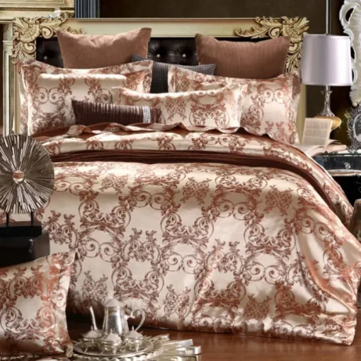 Satin Silk Duvet Cover Bedding Sets Comforter Cover with 1 Duvet Cover or Coverlet，1Sheet，2 Pillowcases for Double/Queen/King(1 Pillowcase for Twin/Single)