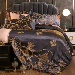Satin Silk Duvet Cover Bedding Sets Comforter Cover with 1 Duvet Cover or Coverlet，1Sheet，2 Pillowcases for Double/Queen/King(1 Pillowcase for Twin/Single)