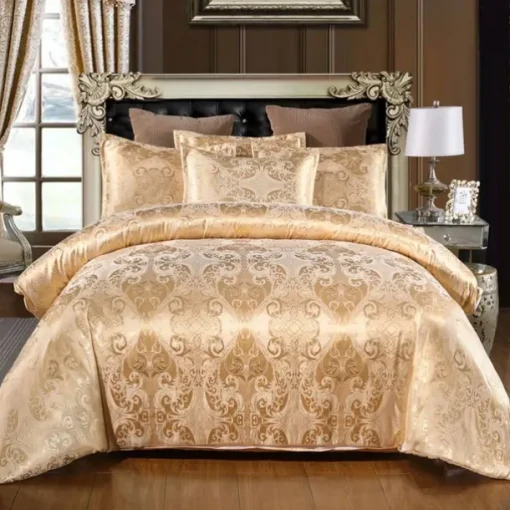 Satin Silk Duvet Cover Bedding Sets Comforter Cover with 1 Duvet Cover or Coverlet，1Sheet，2 Pillowcases for Double/Queen/King(1 Pillowcase for Twin/Single)