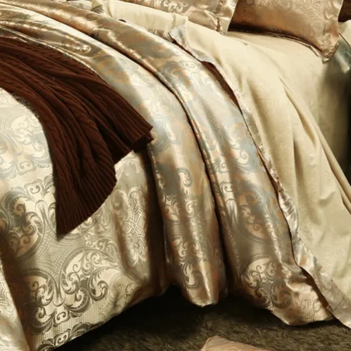 Satin Silk Duvet Cover Bedding Sets Comforter Cover with 1 Duvet Cover or Coverlet，1Sheet，2 Pillowcases for Double/Queen/King(1 Pillowcase for Twin/Single)