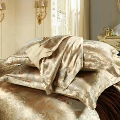 Satin Silk Duvet Cover Bedding Sets Comforter Cover with 1 Duvet Cover or Coverlet，1Sheet，2 Pillowcases for Double/Queen/King(1 Pillowcase for Twin/Single)