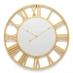 Scandinavian Modern Wind Creative Roman Numerals Mirror Fashion Wall Clock Bedroom Study Decorative Clock Hanging Wall Clock 40cm 50cm