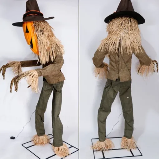 Scarecrow with Pumpkin Head with Voice and Movement