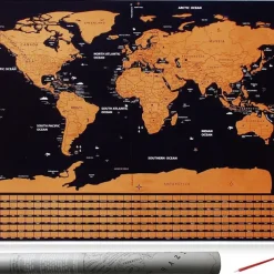 Scratch Map of the World, Scratch off Large Travel Destination Tracker Gift World Map Poster, Christmas Deocr Gift