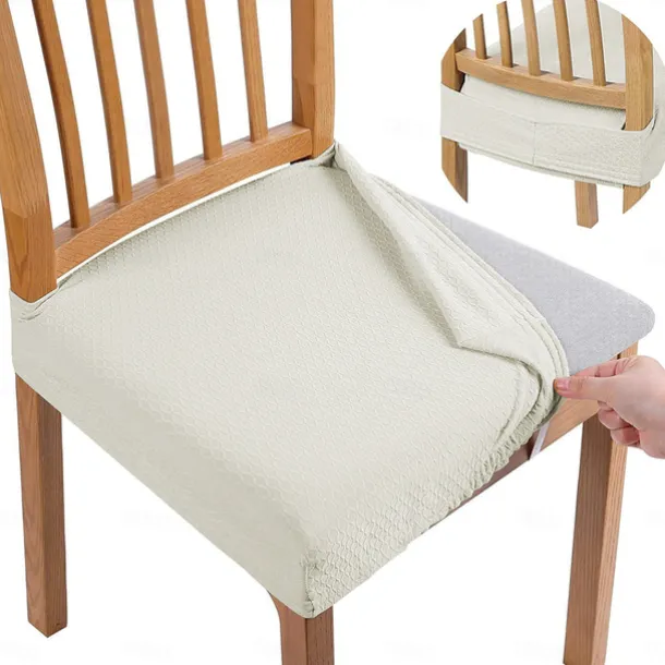 Seat Covers for Dining Room Burgundy Stretch Chair Seat Slipcover Elastic Chair Protector For Dinning Party Hotel Wedding Soft Removable Washable