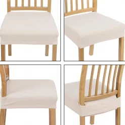 Seat Covers for Dining Room Burgundy Stretch Chair Seat Slipcover Elastic Chair Protector For Dinning Party Hotel Wedding Soft Removable Washable