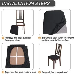 Seat Covers for Dining Room Stretch Boho Chair Slipcover Seat Covers Removable Washable Chair Protector Cushion Slipcovers for Dining, Office