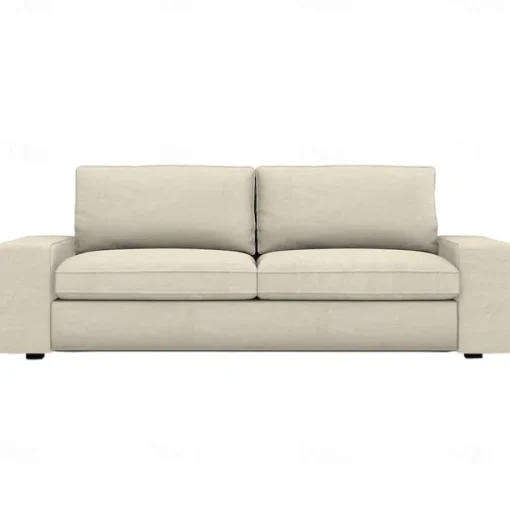 3-seat Sofa Cover Quilted 100% Cotton Slipcovers Solid Color KIVcover LITB PRIME cover