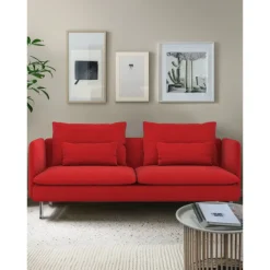 3-Seat Sofa Cover with Fine Linen Armrests Slipcovers Solid Color SODERcover LITB PRIME cover