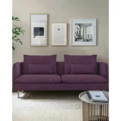 3-Seat Sofa Cover with Fine Linen Armrests Slipcovers Solid Color SODERcover LITB PRIME cover