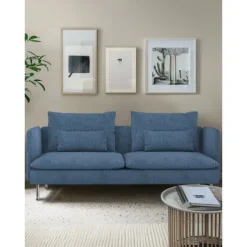 3-Seat Sofa Cover with Fine Linen Armrests Slipcovers Solid Color SODERcover LITB PRIME cover