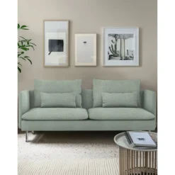 3-Seat Sofa Cover with Fine Linen Armrests Slipcovers Solid Color SODERcover LITB PRIME cover